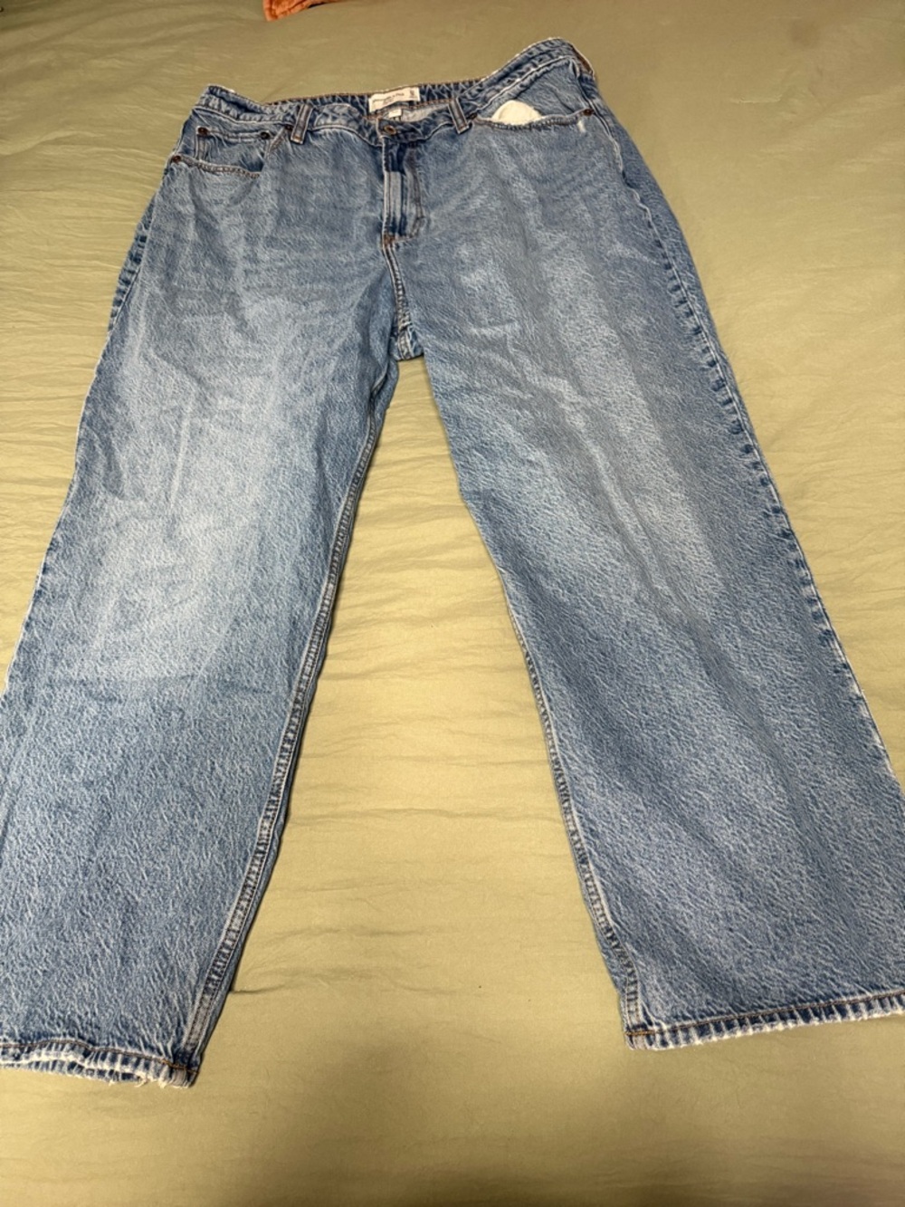 Abercrombie & Fitch Light Wash Relaxed Straight Jeans